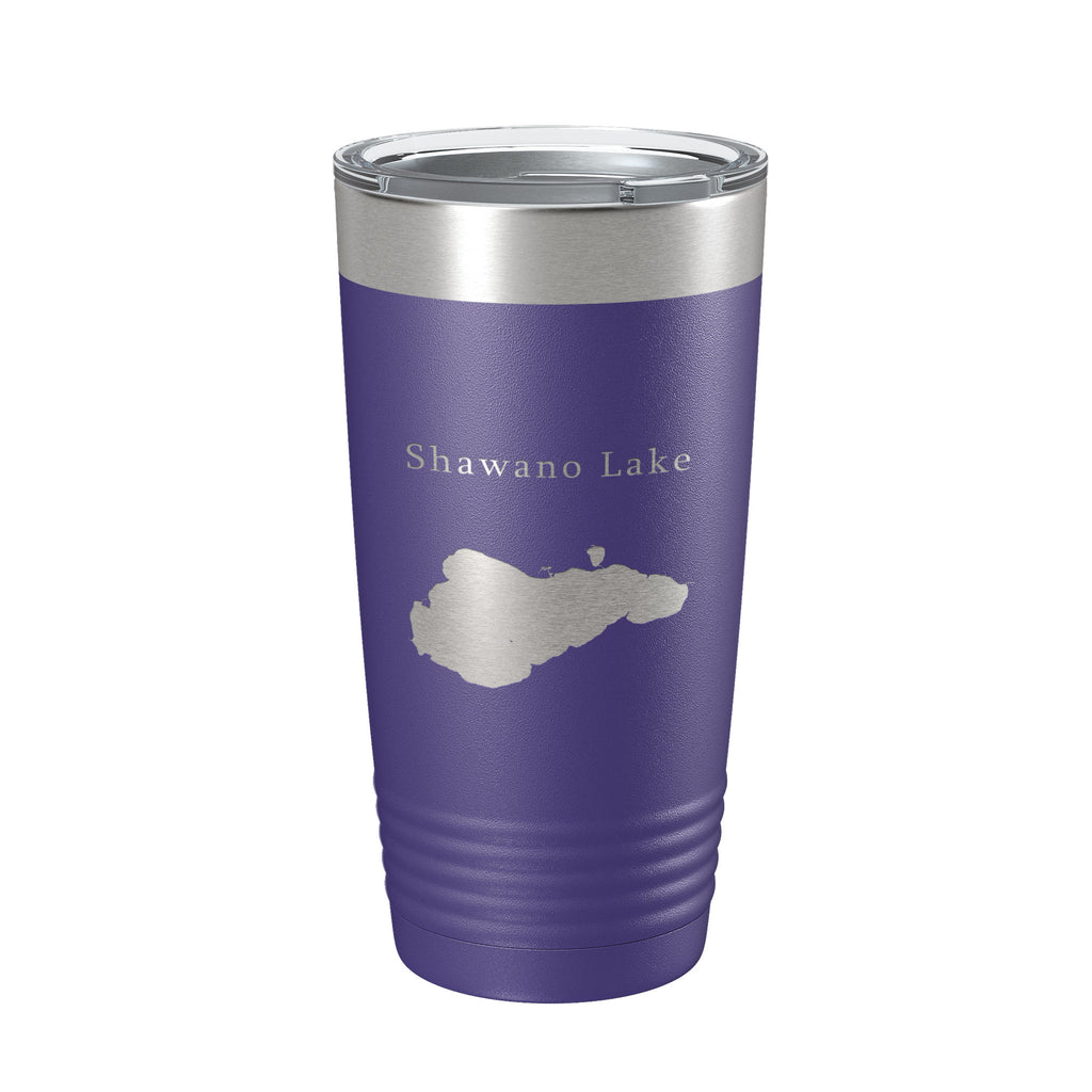 Shawano Lake Map Tumbler Travel Mug Insulated Laser Engraved Coffee Cup Wisconsin 20 oz