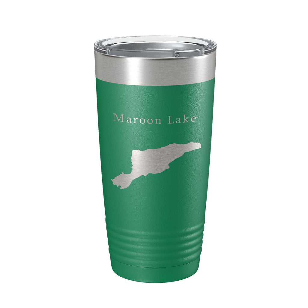 Maroon Lake Map Tumbler Travel Mug Insulated Laser Engraved Coffee Cup Colorado 20 oz