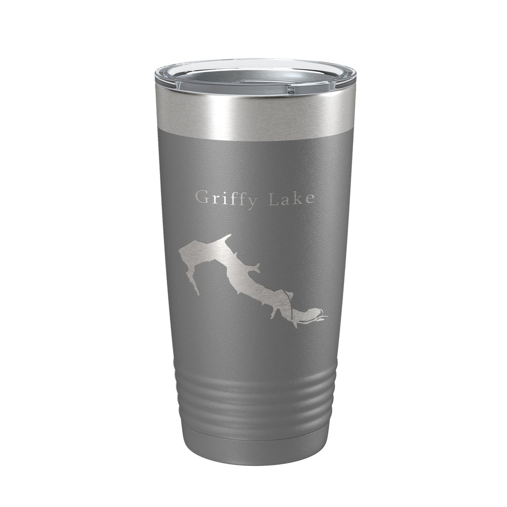 Griffy Lake Map Tumbler Travel Mug Insulated Laser Engraved Coffee Cup Indiana 20 oz