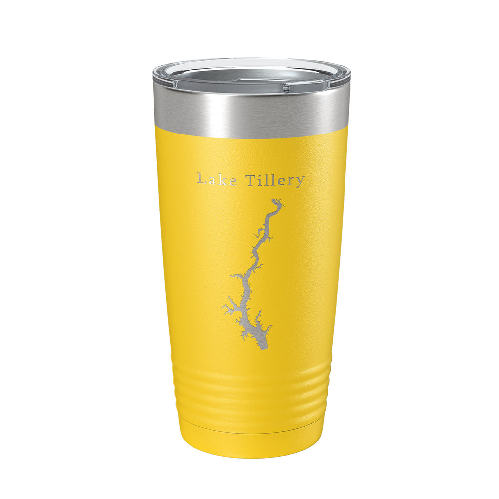 Lake Tillery Map Tumbler Travel Mug Insulated Laser Engraved Coffee Cup North Carolina 20 oz