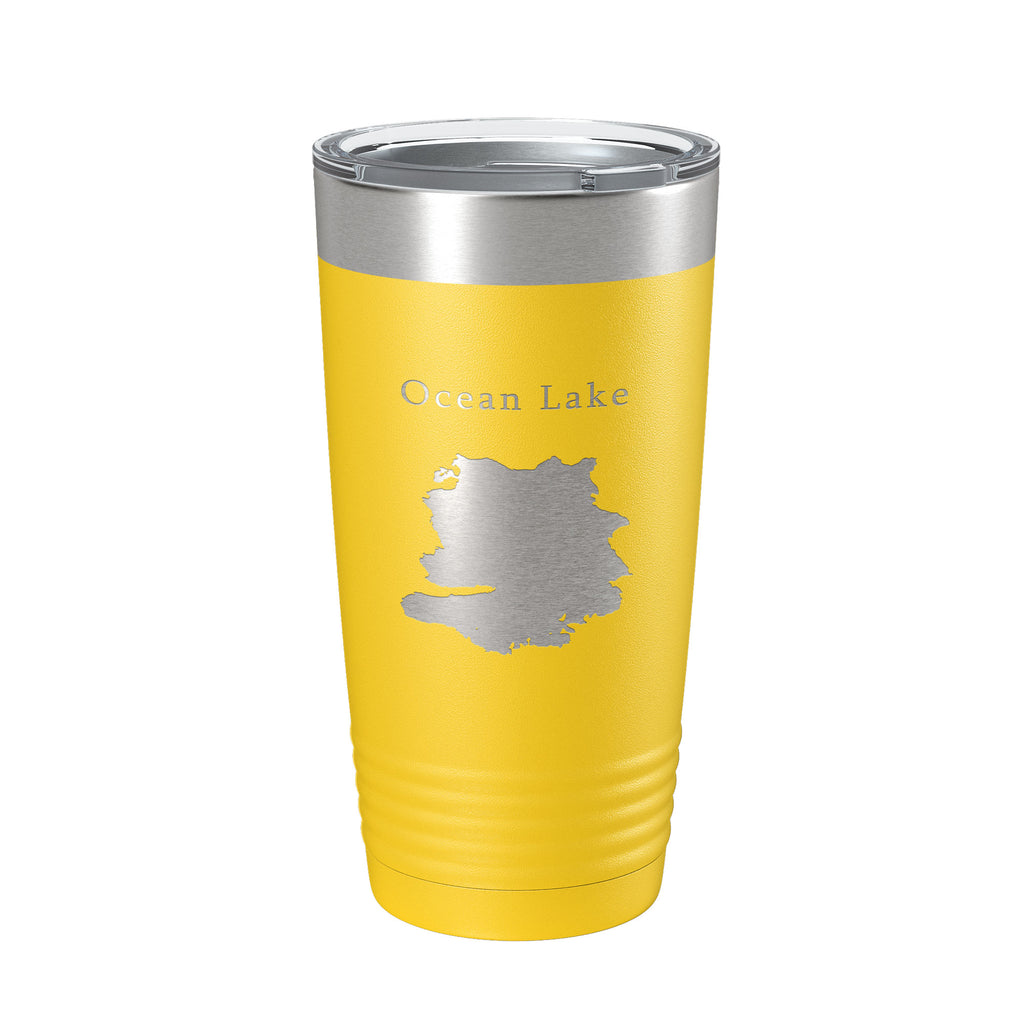 Ocean Lake Map Tumbler Travel Mug Insulated Laser Engraved Coffee Cup Wyoming 20 oz