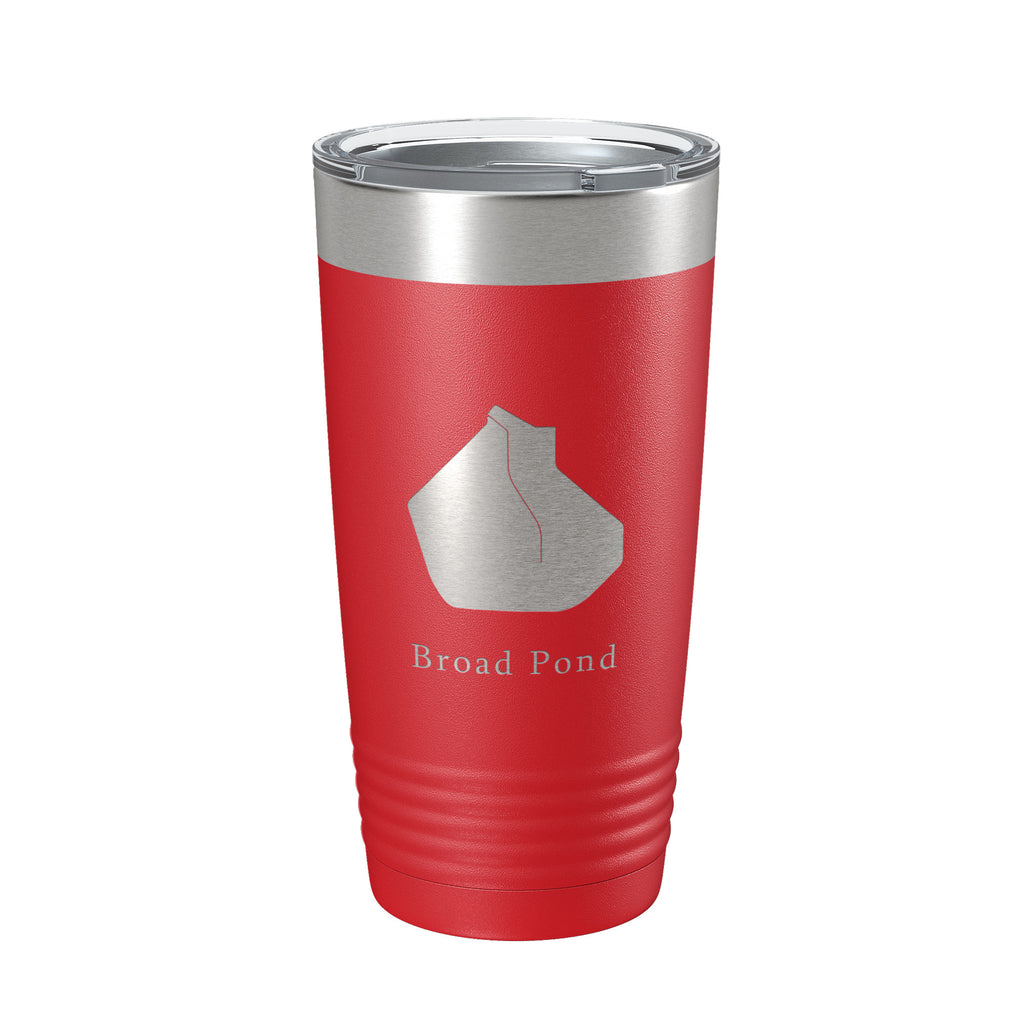 Broad Pond Tumbler Lake Map Travel Mug Insulated Laser Engraved Coffee Cup Indiana 20 oz