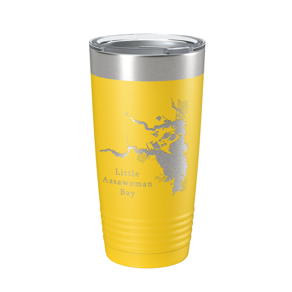 Little Assawoman Bay Tumbler Lake Map Travel Mug Insulated Laser Engraved Coffee Cup Delaware 20 oz