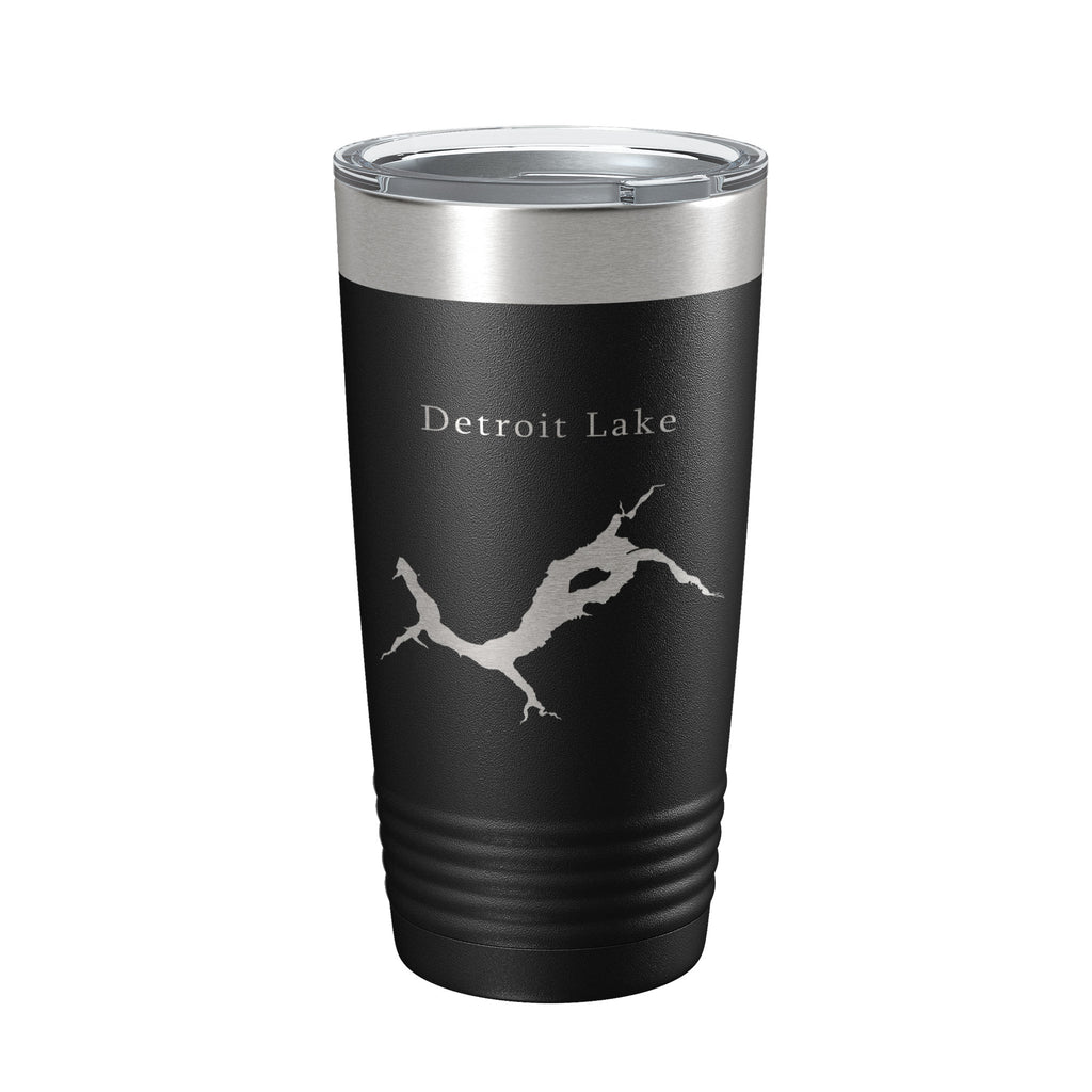 Detroit Lake Map Tumbler Travel Mug Insulated Laser Engraved Coffee Cup Oregon 20 oz