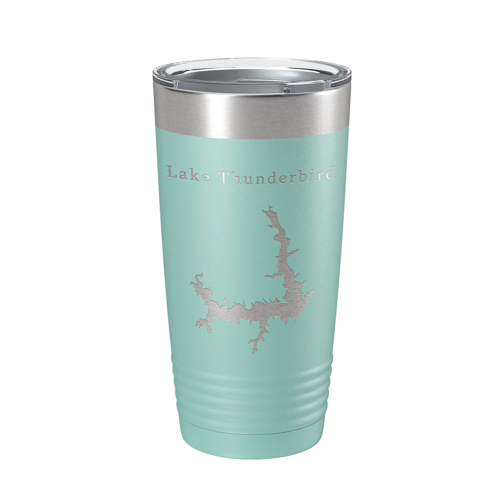 Lake Thunderbird Map Tumbler Travel Mug Insulated Laser Engraved Coffee Cup Oklahoma 20 oz