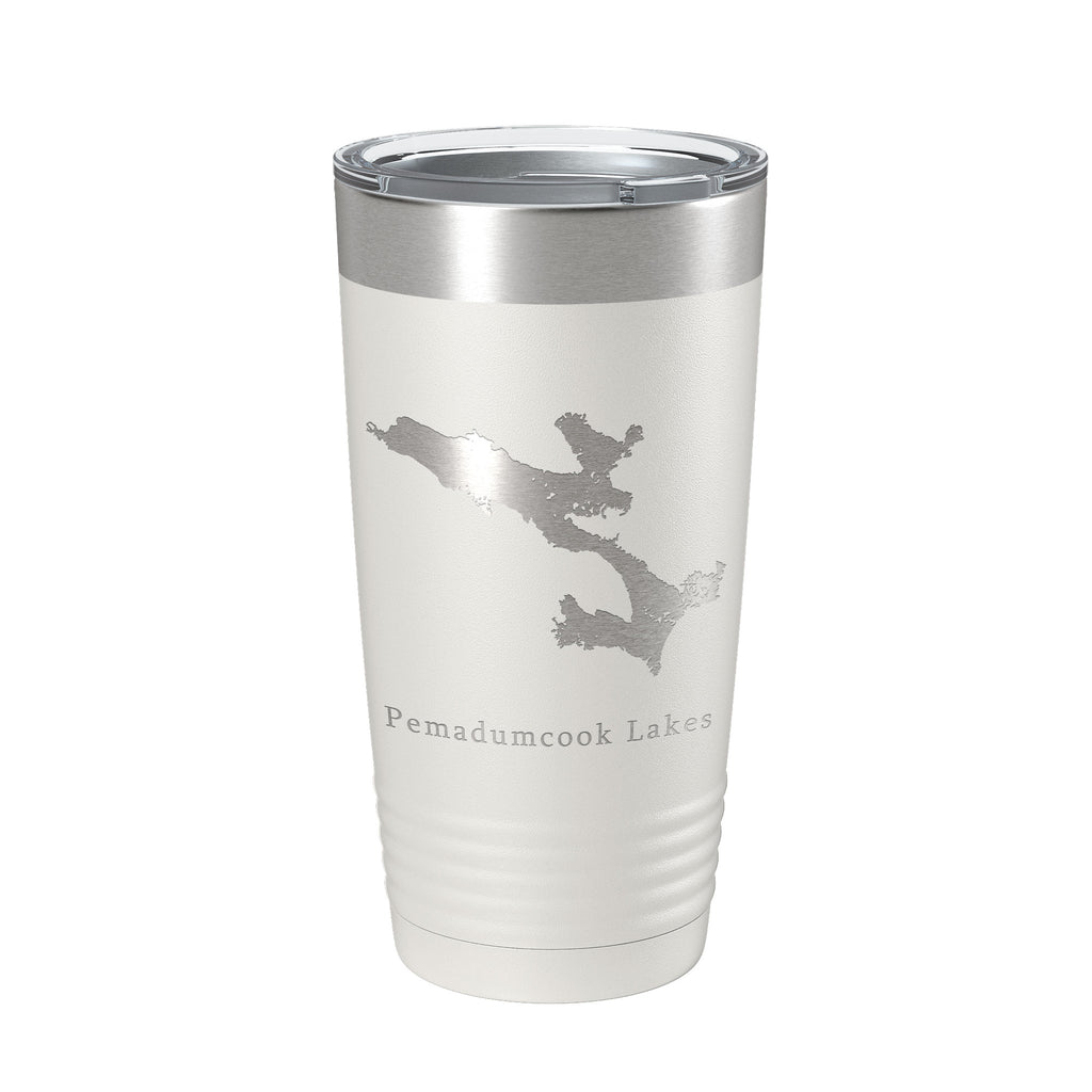 Pemadumcook Chain of Lakes Map Tumbler Travel Mug Insulated Laser Engraved Coffee Cup South Twin Ambajejus Maine 20 oz