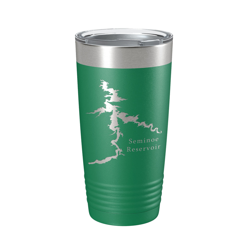 Seminoe Reservoir Tumbler Lake Map Travel Mug Insulated Laser Engraved Coffee Cup Wyoming 20 oz