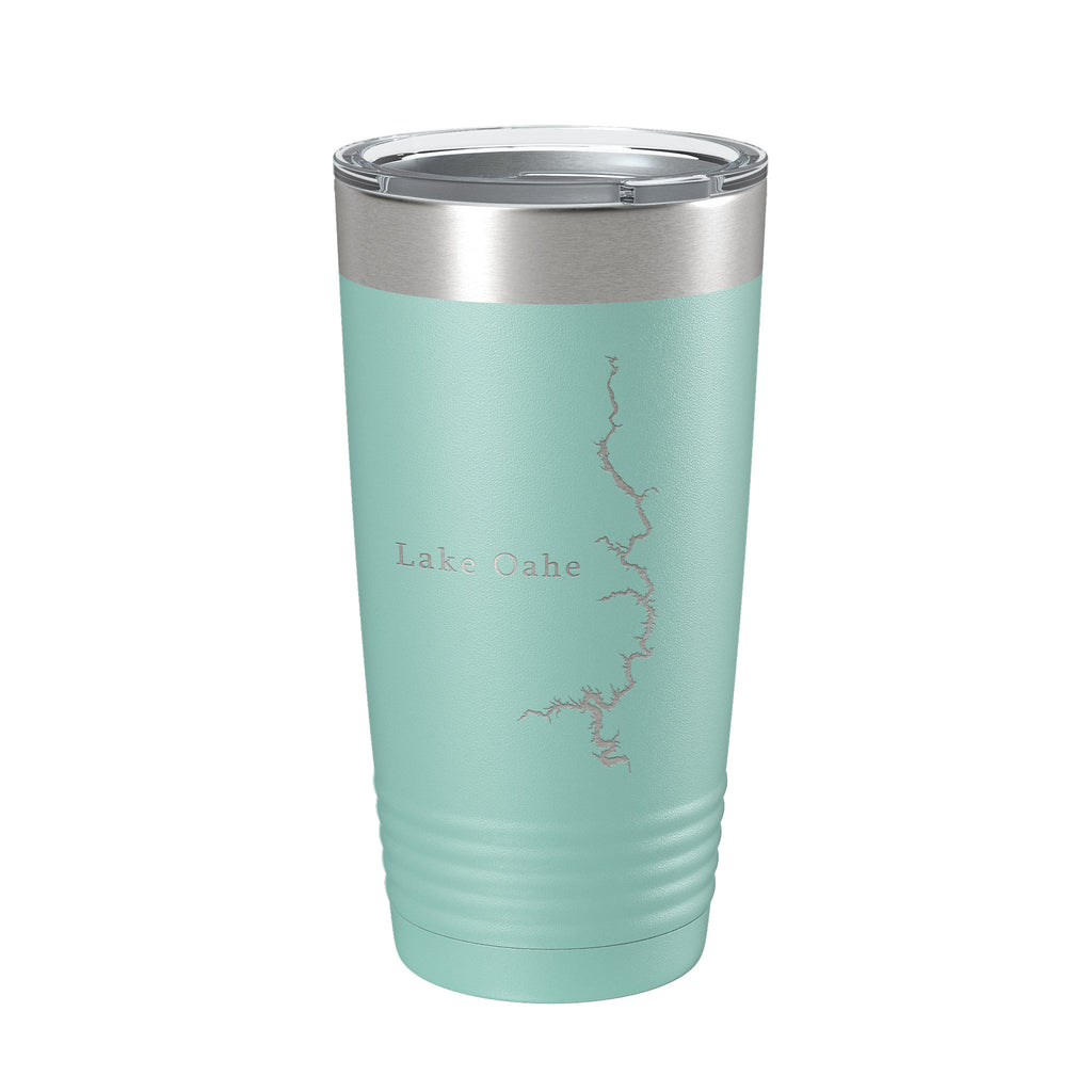 Lake Oahe Map Tumbler Travel Mug Insulated Laser Engraved Coffee Cup South Dakota 20 oz