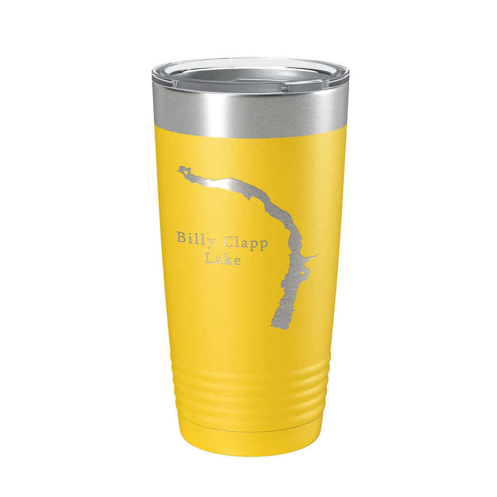 Billy Clapp Lake Map Tumbler Travel Mug Insulated Laser Engraved Coffee Cup Washington 20 oz