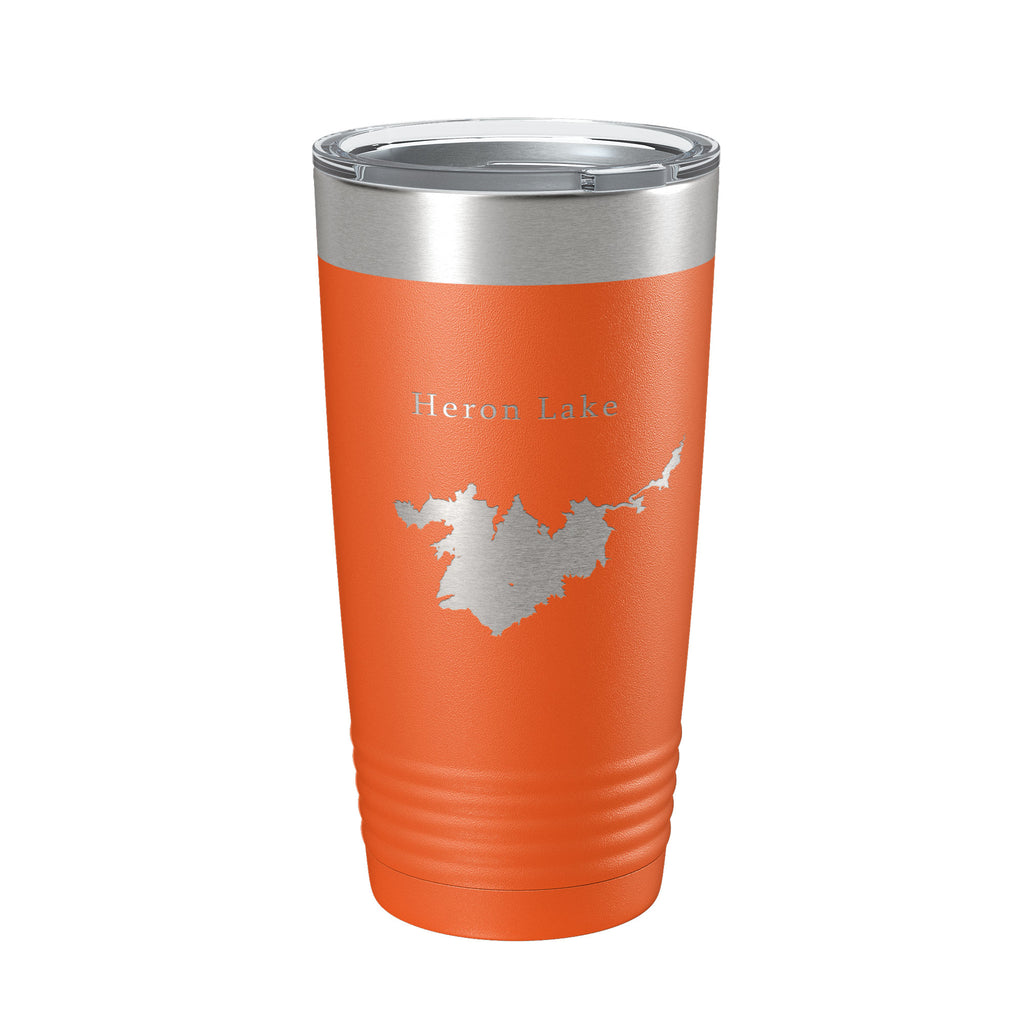 Heron Lake Map Tumbler Travel Mug Insulated Laser Engraved Coffee Cup New Mexico 20 oz