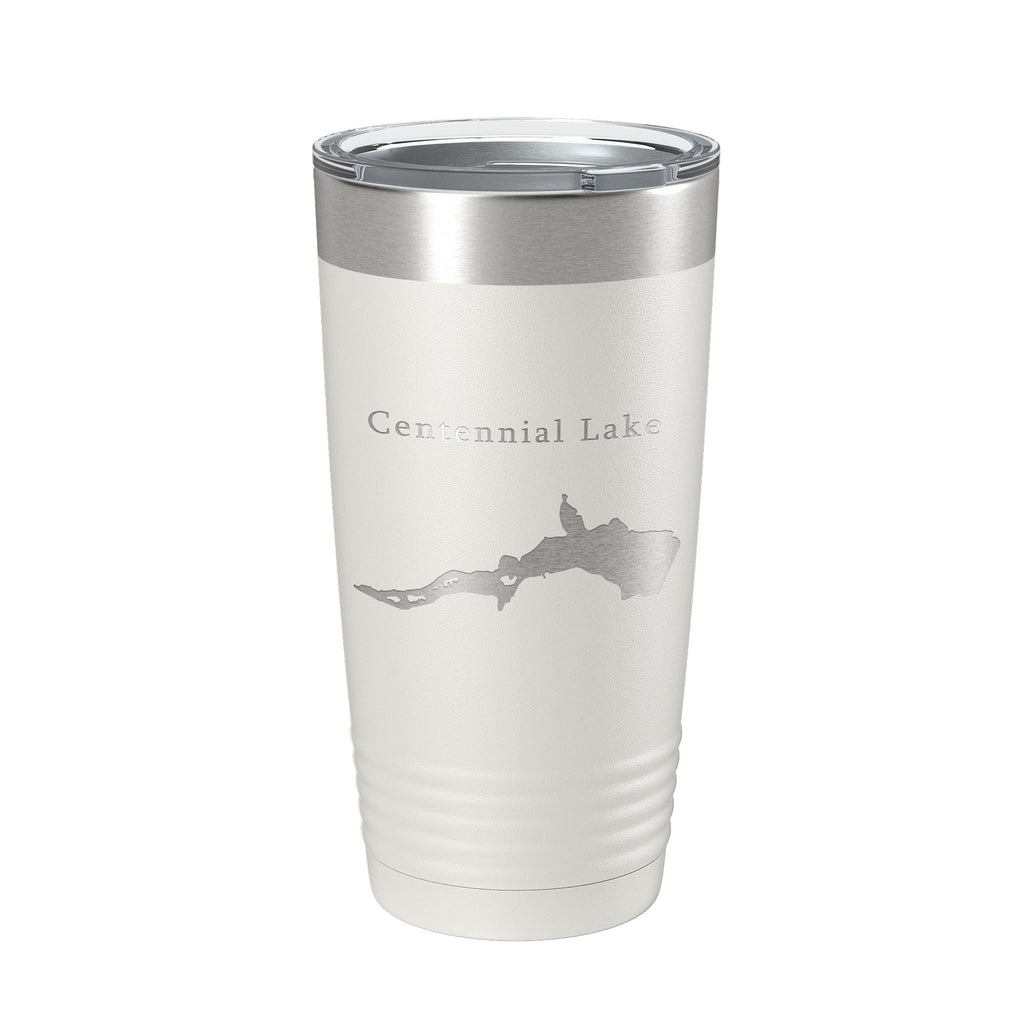 Centennial Lake Map Tumbler Travel Mug Insulated Laser Engraved Coffee Cup Maryland 20 oz