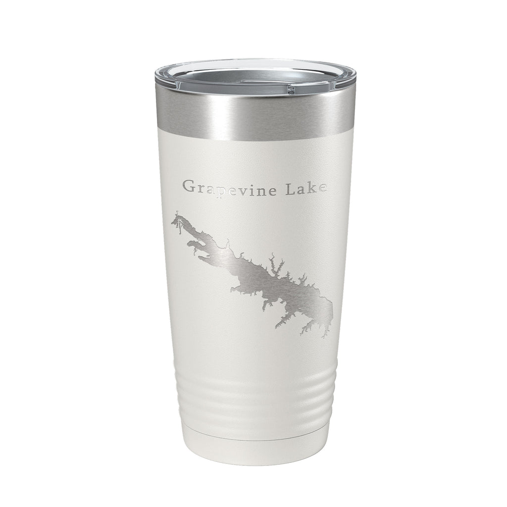 Grapevine Lake Map Tumbler Travel Mug Insulated Laser Engraved Coffee Cup Texas 20 oz