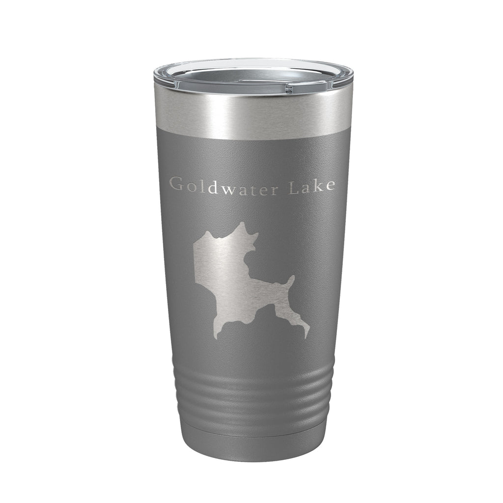 Goldwater Lake Map Tumbler Travel Mug Insulated Laser Engraved Coffee Cup Arizona 20 oz