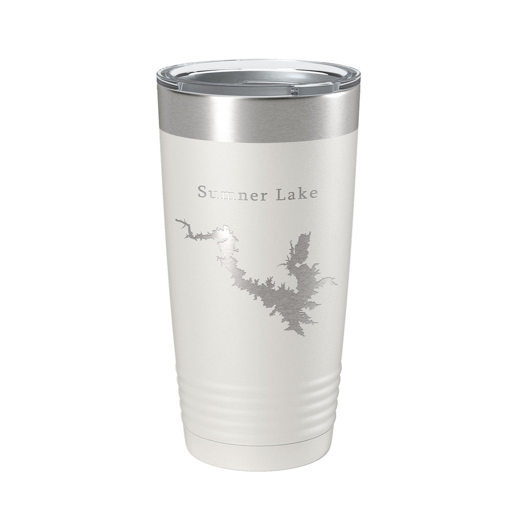 Sumner Lake Map Tumbler Travel Mug Insulated Laser Engraved Coffee Cup New Mexico 20 oz