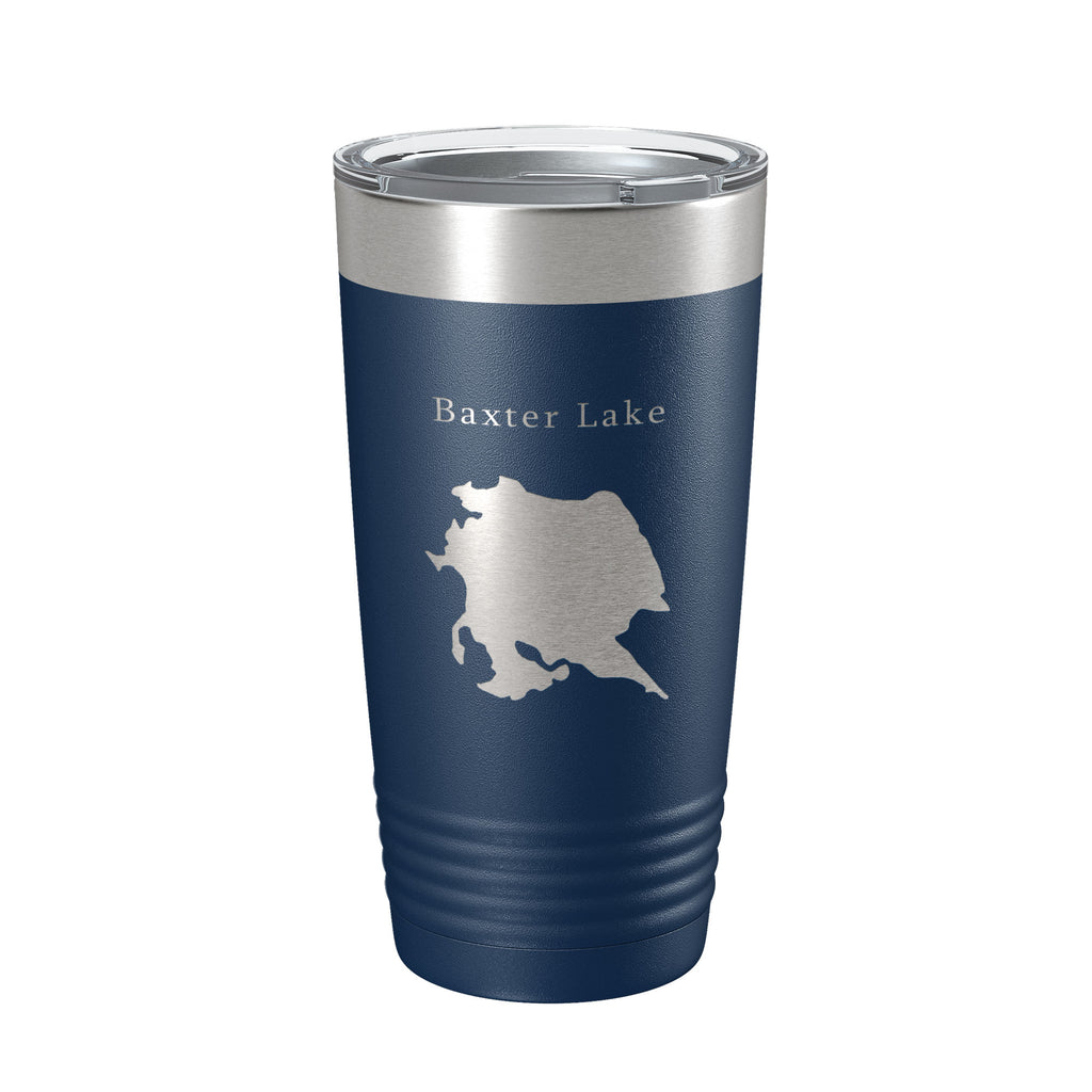 Baxter Lake Map Tumbler Travel Mug Insulated Laser Engraved Coffee Cup Rochester New Hampshire 20 oz