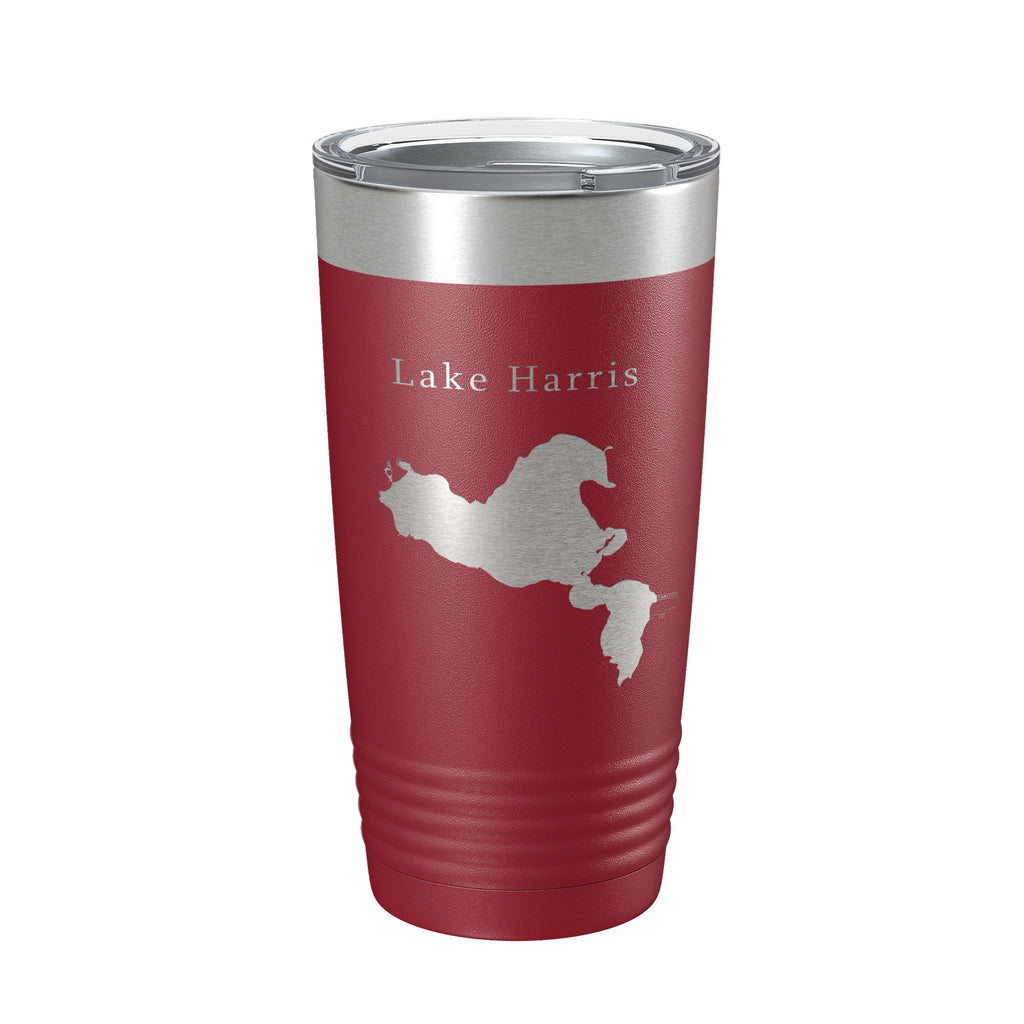 Lake Harris Map Tumbler Travel Mug Insulated Laser Engraved Coffee Cup Florida 20 oz