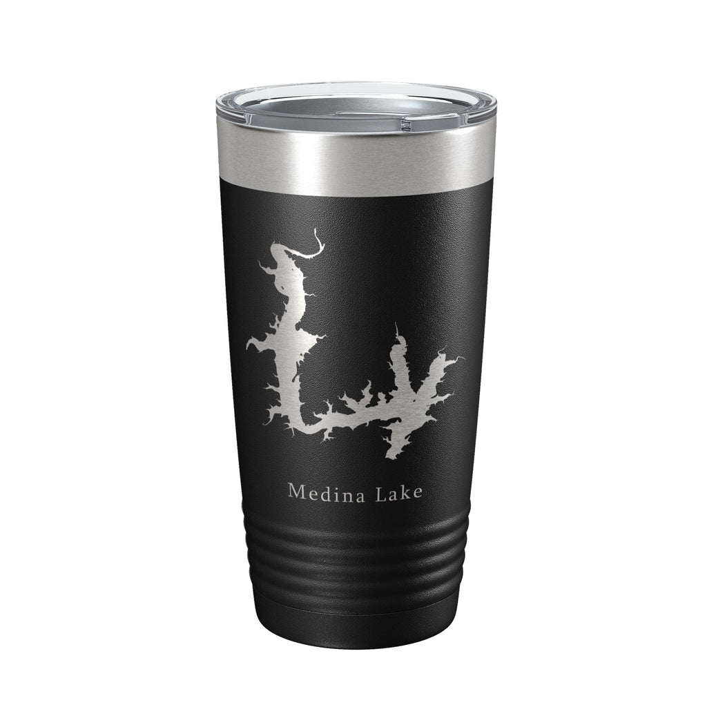 Medina Lake Map Tumbler Travel Mug Insulated Laser Engraved Coffee Cup Texas 20 oz