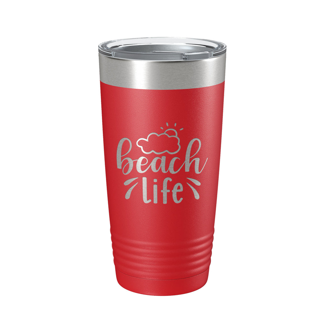 Beach Life Tumbler Sunshine Travel Mug Insulated Laser Engraved Coffee Cup 20 oz