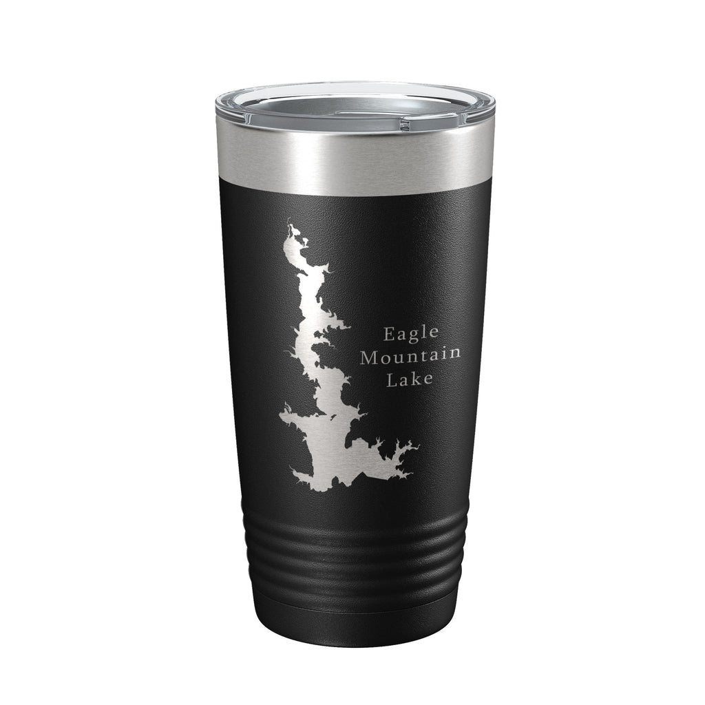 Eagle Mountain Lake Map Tumbler Travel Mug Insulated Laser Engraved Coffee Cup Texas 20 oz