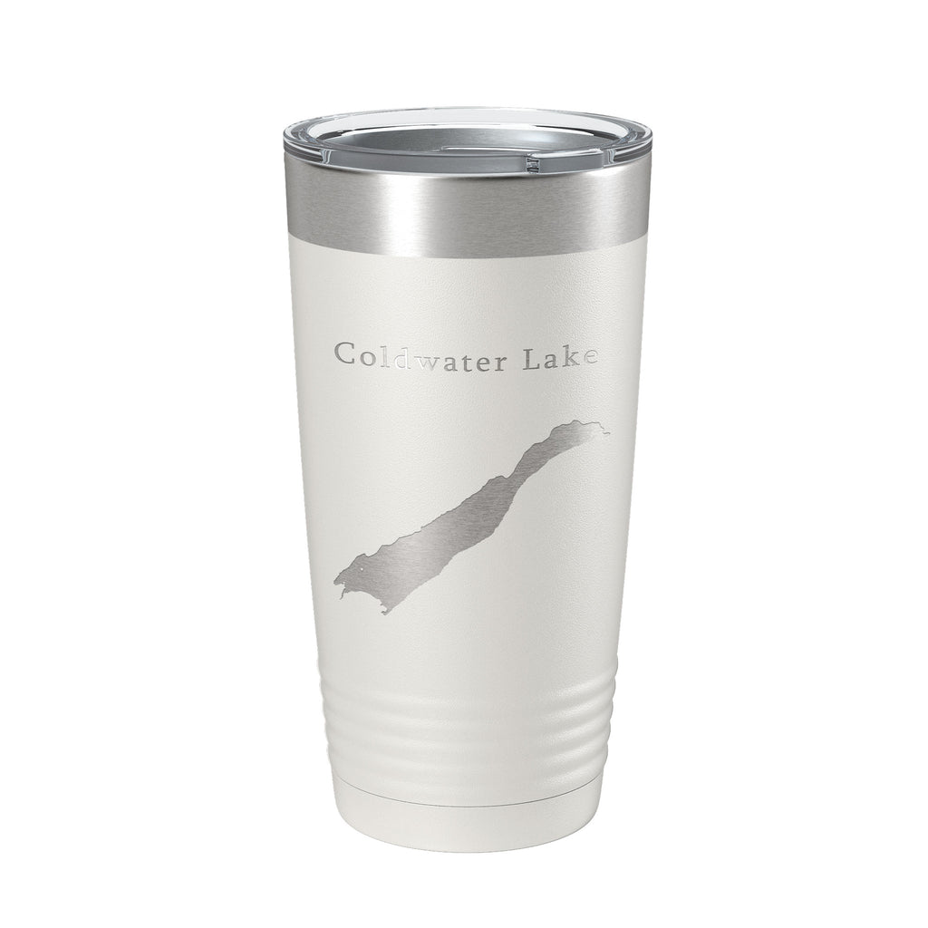 Coldwater Lake Map Tumbler Travel Mug Insulated Laser Engraved Coffee Cup Washington 20 oz