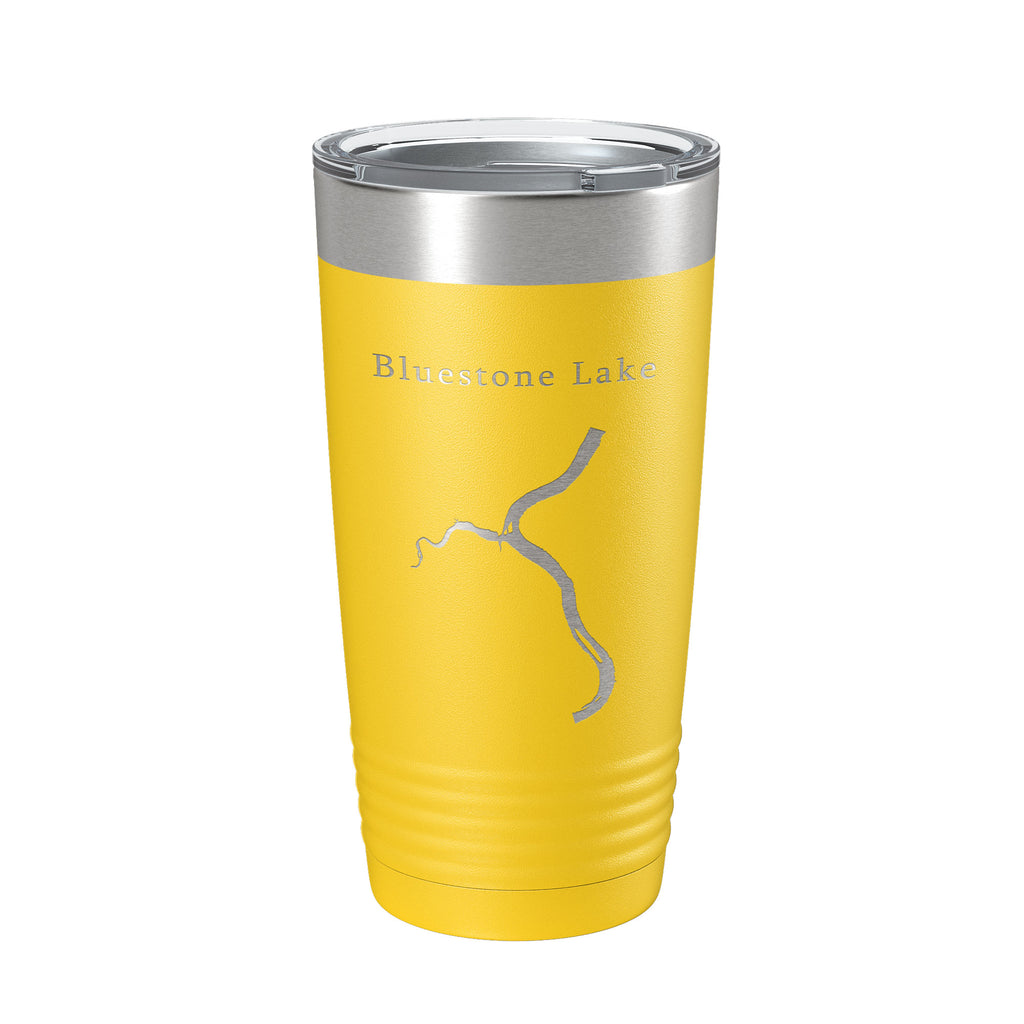 Bluestone Lake New River Map Tumbler Travel Mug Insulated Laser Engraved Coffee Cup West Virginia 20 oz