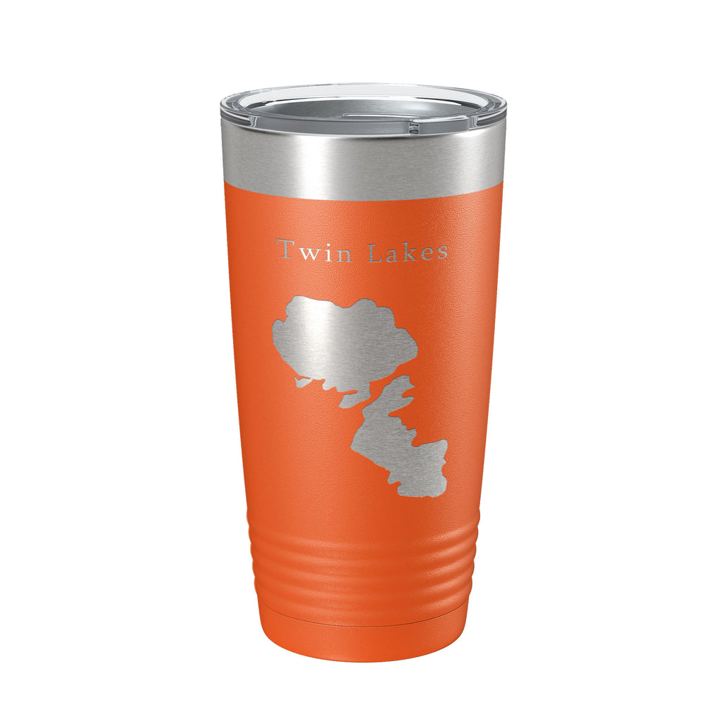 Twin Lakes Map Tumbler Travel Mug Insulated Laser Engraved Coffee Cup Idaho 20 oz