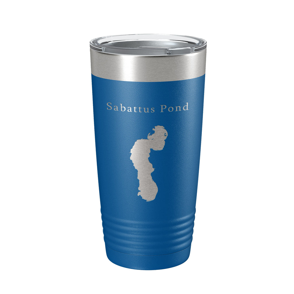 Sabattus Pond Tumbler Lake Map Travel Mug Insulated Laser Engraved Coffee Cup Maine 20 oz