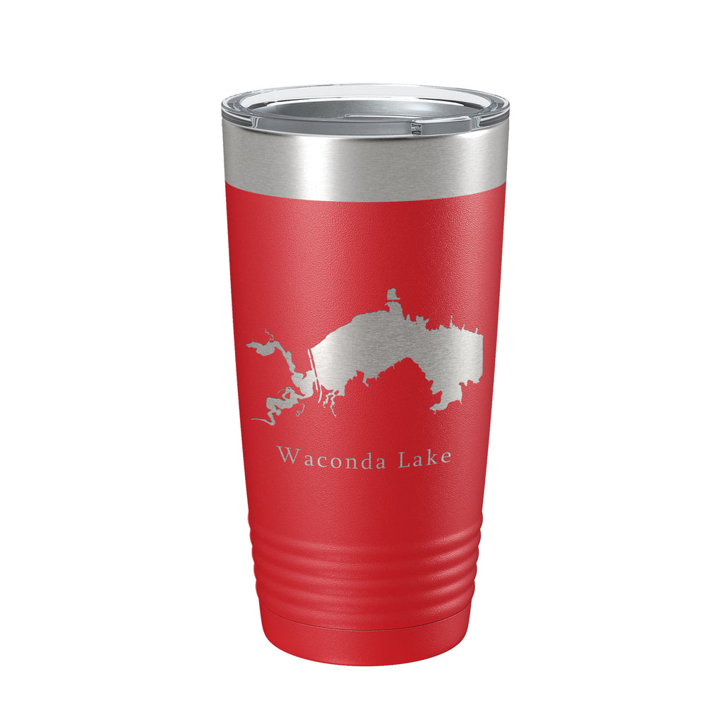 Waconda Lake Map Tumbler Travel Mug Insulated Laser Engraved Coffee Cup Kansas 20 oz