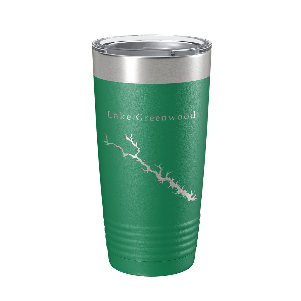 Lake Greenwood Map Tumbler Travel Mug Insulated Laser Engraved Coffee Cup South Carolina 20 oz