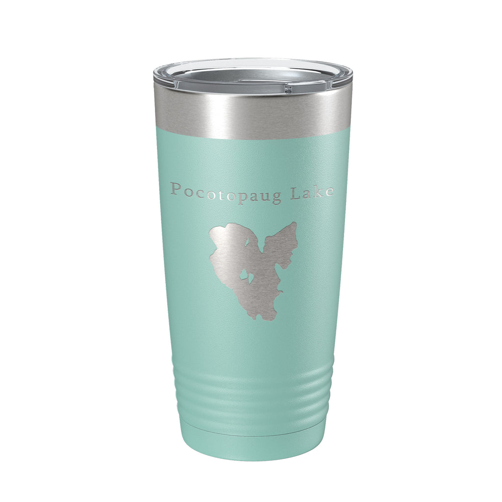 Pocotopaug Lake Map Tumbler Travel Mug Insulated Laser Engraved Coffee Cup Connecticut 20 oz