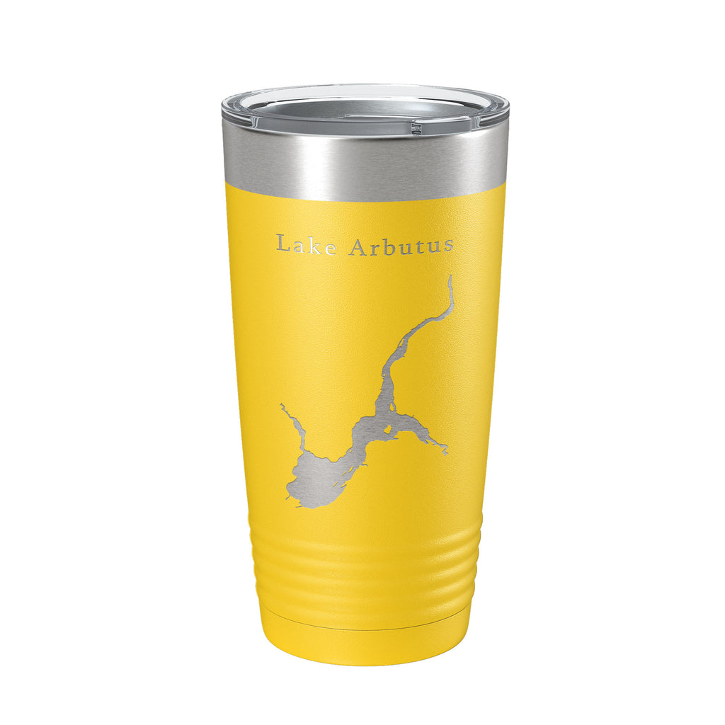 Lake Arbutus Map Tumbler Travel Mug Insulated Laser Engraved Coffee Cup Wisconsin 20 oz