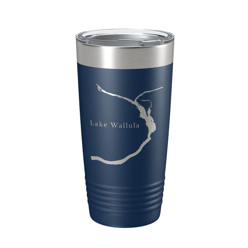 Lake Wallula Map Tumbler Travel Mug Insulated Laser Engraved Coffee Cup Washington 20 oz