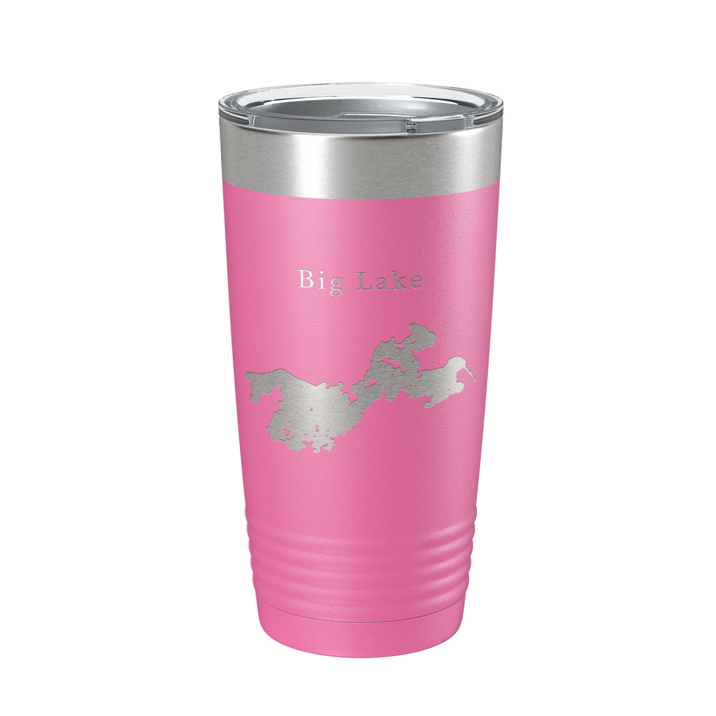 Big Lake Map Tumbler Travel Mug Insulated Laser Engraved Coffee Cup Alaska 20 oz