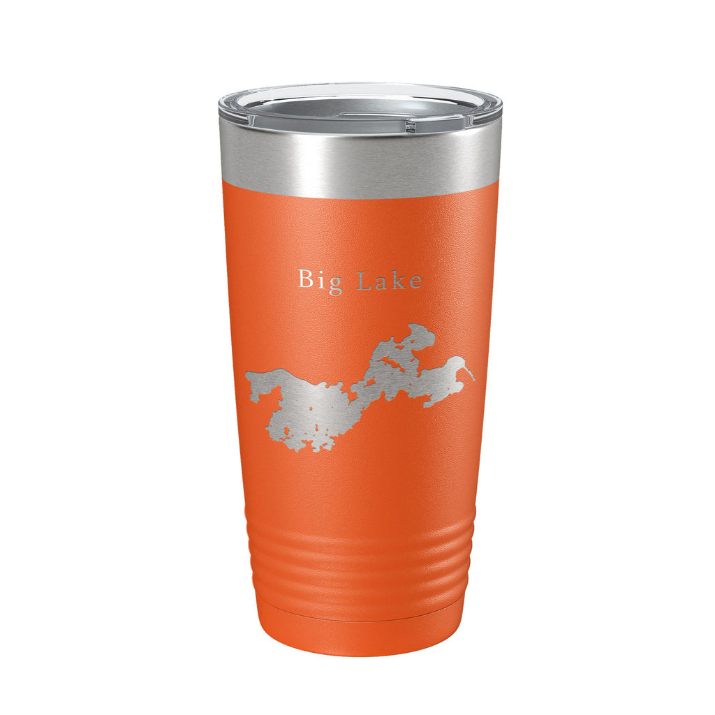 Big Lake Map Tumbler Travel Mug Insulated Laser Engraved Coffee Cup Alaska 20 oz