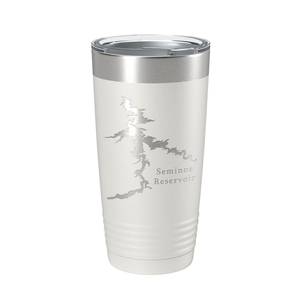 Seminoe Reservoir Tumbler Lake Map Travel Mug Insulated Laser Engraved Coffee Cup Wyoming 20 oz