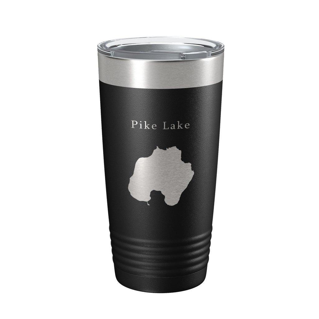 Pike Lake Map Tumbler Travel Mug Insulated Laser Engraved Coffee Cup Washington County Wisconsin 20 oz