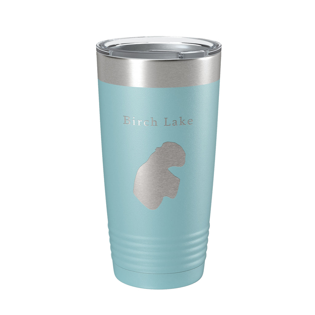 Birch Lake Map Tumbler Travel Mug Insulated Laser Engraved Coffee Cup Alaska 20 oz