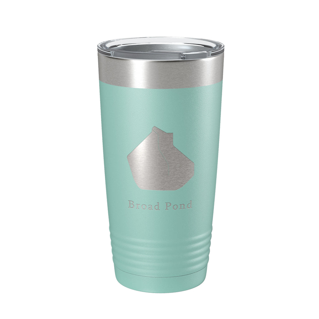 Broad Pond Tumbler Lake Map Travel Mug Insulated Laser Engraved Coffee Cup Indiana 20 oz