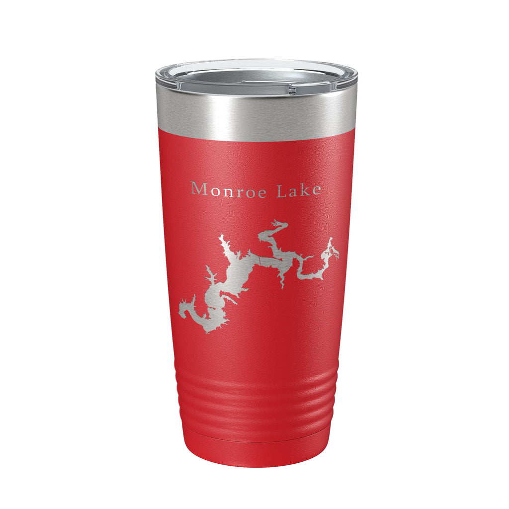 Monroe Lake Map Tumbler Travel Mug Insulated Laser Engraved Coffee Cup Indiana 20 oz