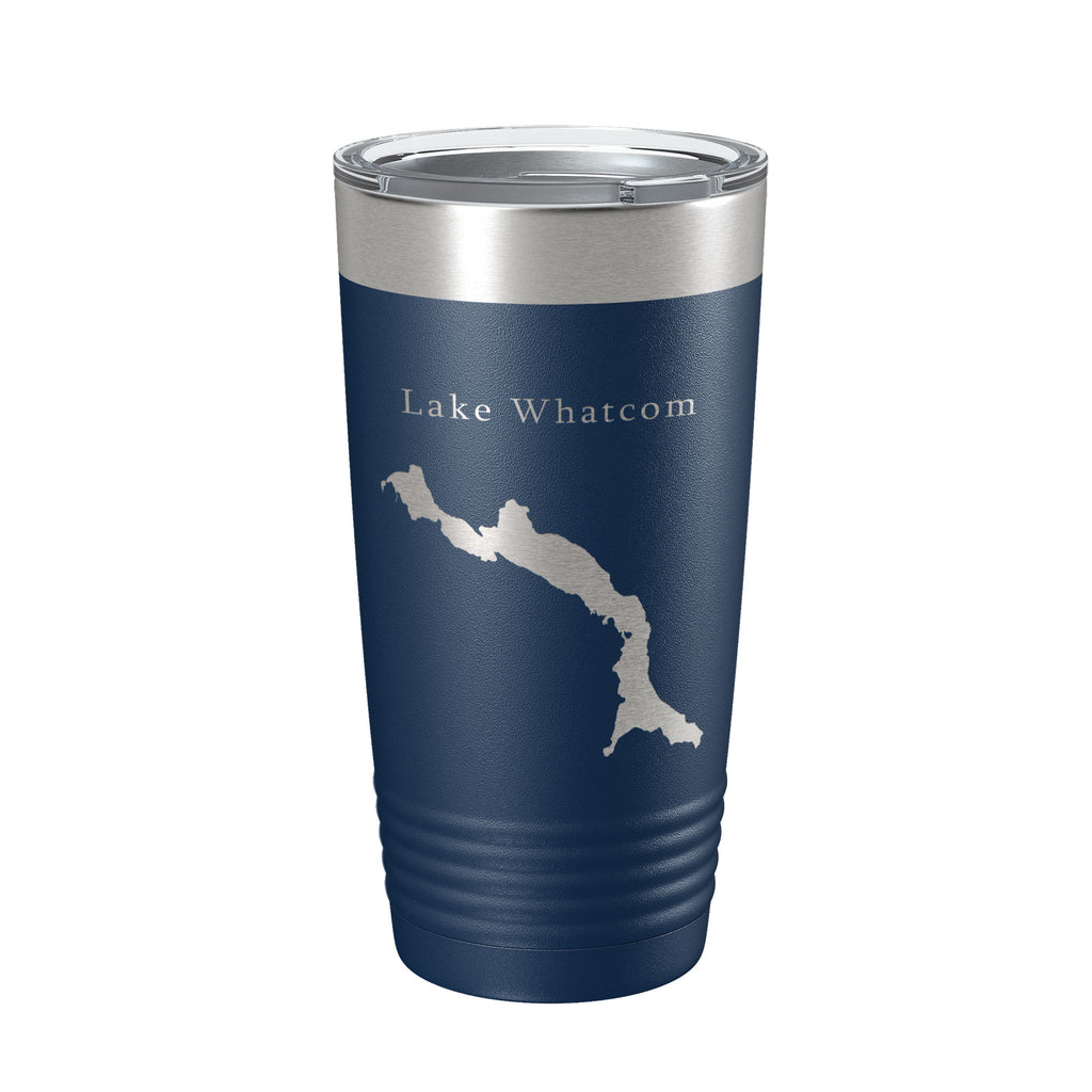 Lake Whatcom Map Tumbler Travel Mug Insulated Laser Engraved Coffee Cup Washington 20 oz