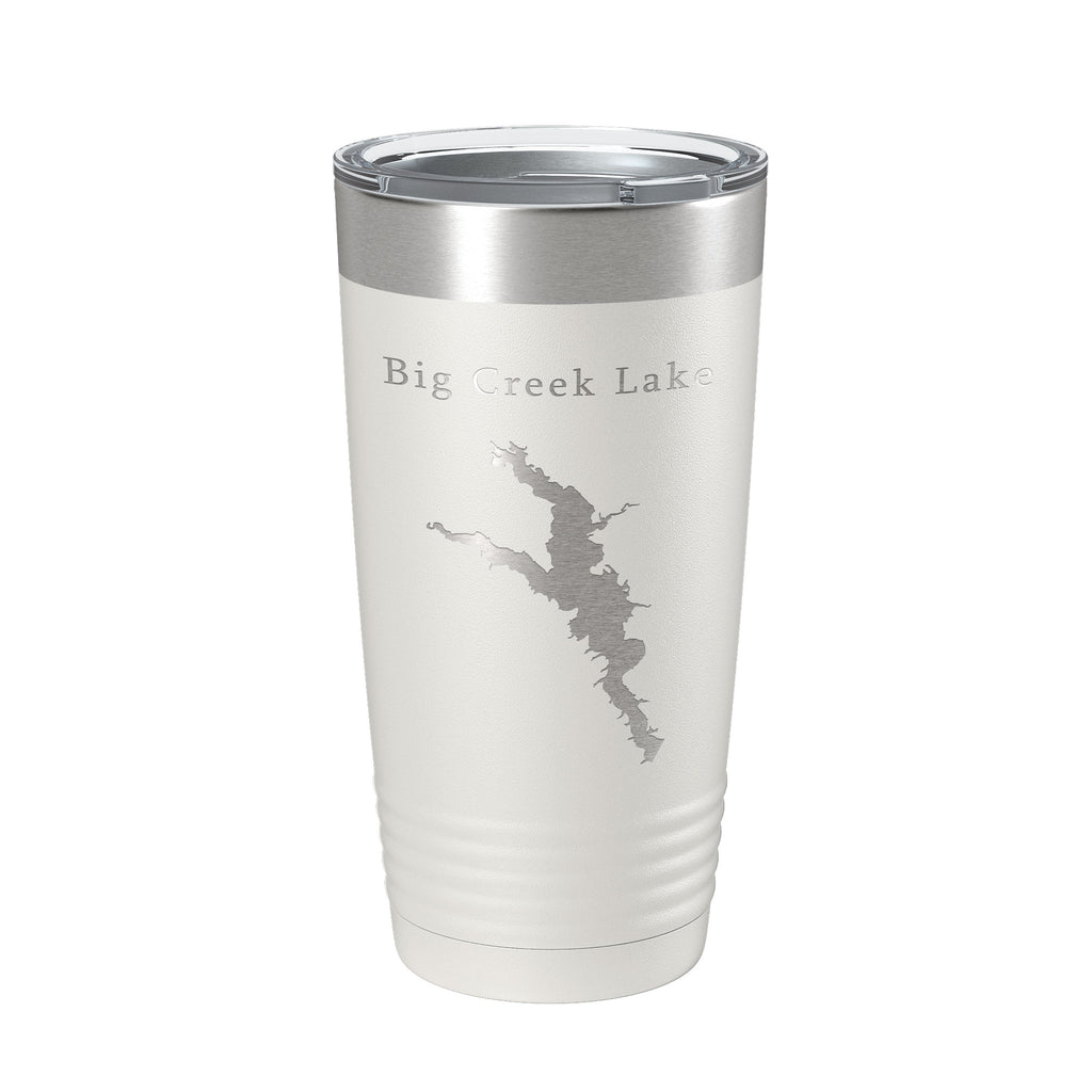 Big Creek Lake Map Tumbler Travel Mug Insulated Laser Engraved Coffee Cup Iowa 20 oz