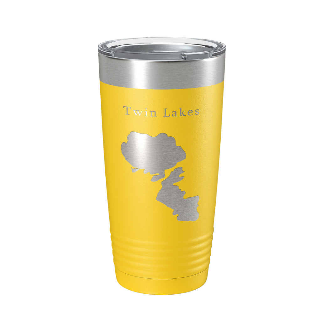 Twin Lakes Map Tumbler Travel Mug Insulated Laser Engraved Coffee Cup Idaho 20 oz