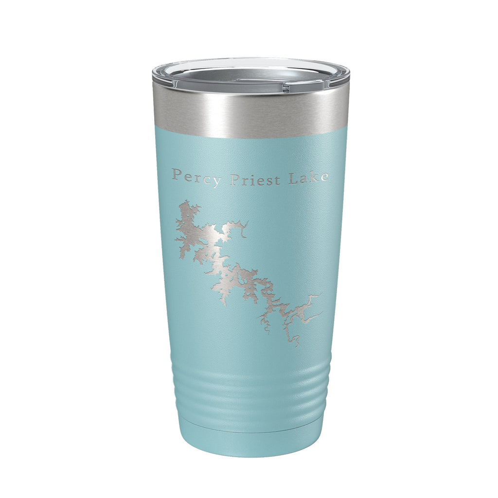 Percy Priest Lake Map Tumbler Travel Mug Insulated Laser Engraved Coffee Cup Tennessee 20 oz