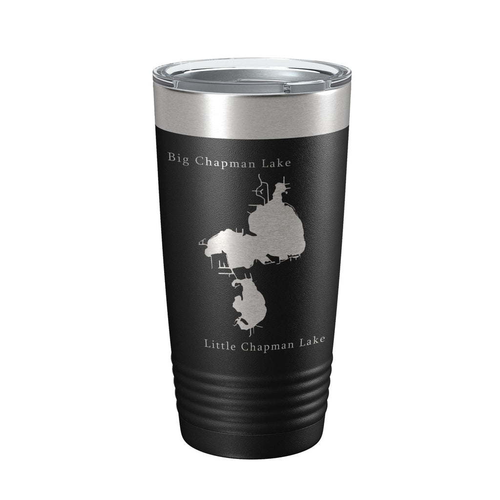 Chapman Lakes Map Tumbler Travel Mug Insulated Laser Engraved Coffee Cup Indiana 20 oz