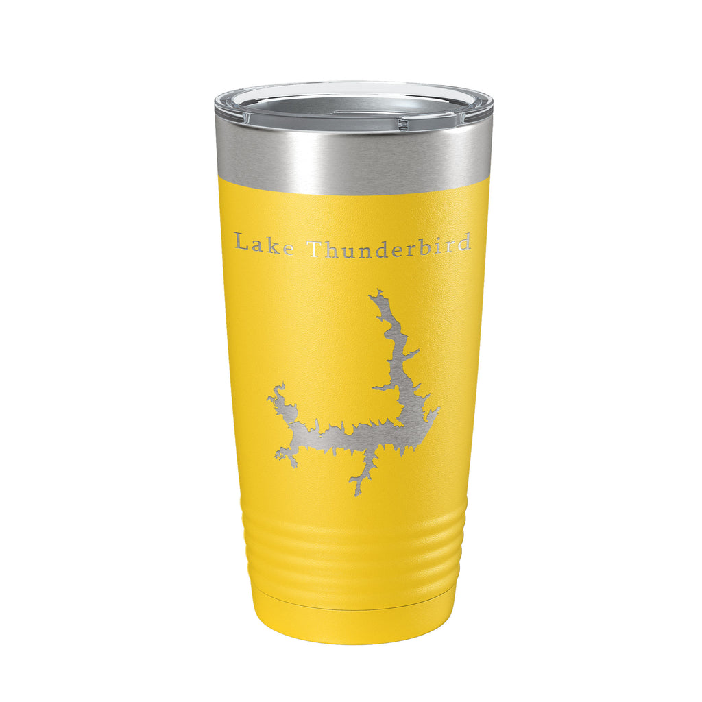 Lake Thunderbird Map Tumbler Travel Mug Insulated Laser Engraved Coffee Cup Oklahoma 20 oz