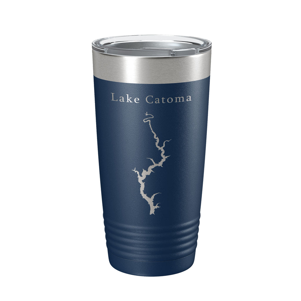 Lake Catoma Map Tumbler Travel Mug Insulated Laser Engraved Coffee Cup Alabama 20 oz