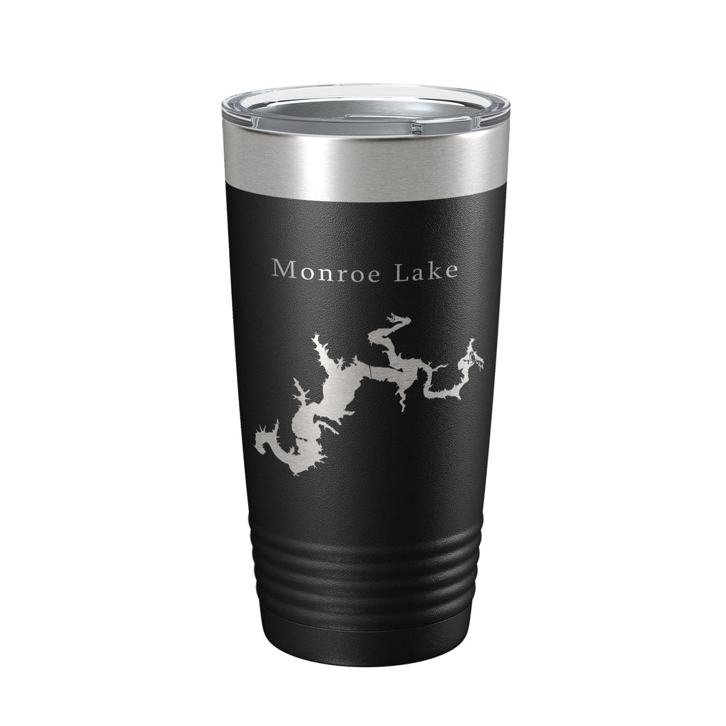 Monroe Lake Map Tumbler Travel Mug Insulated Laser Engraved Coffee Cup Indiana 20 oz