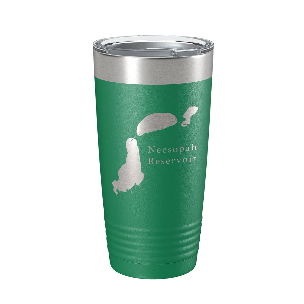 Neesopah Reservoir Tumbler Lake Map Travel Mug Insulated Laser Engraved Coffee Cup Colorado 20 oz