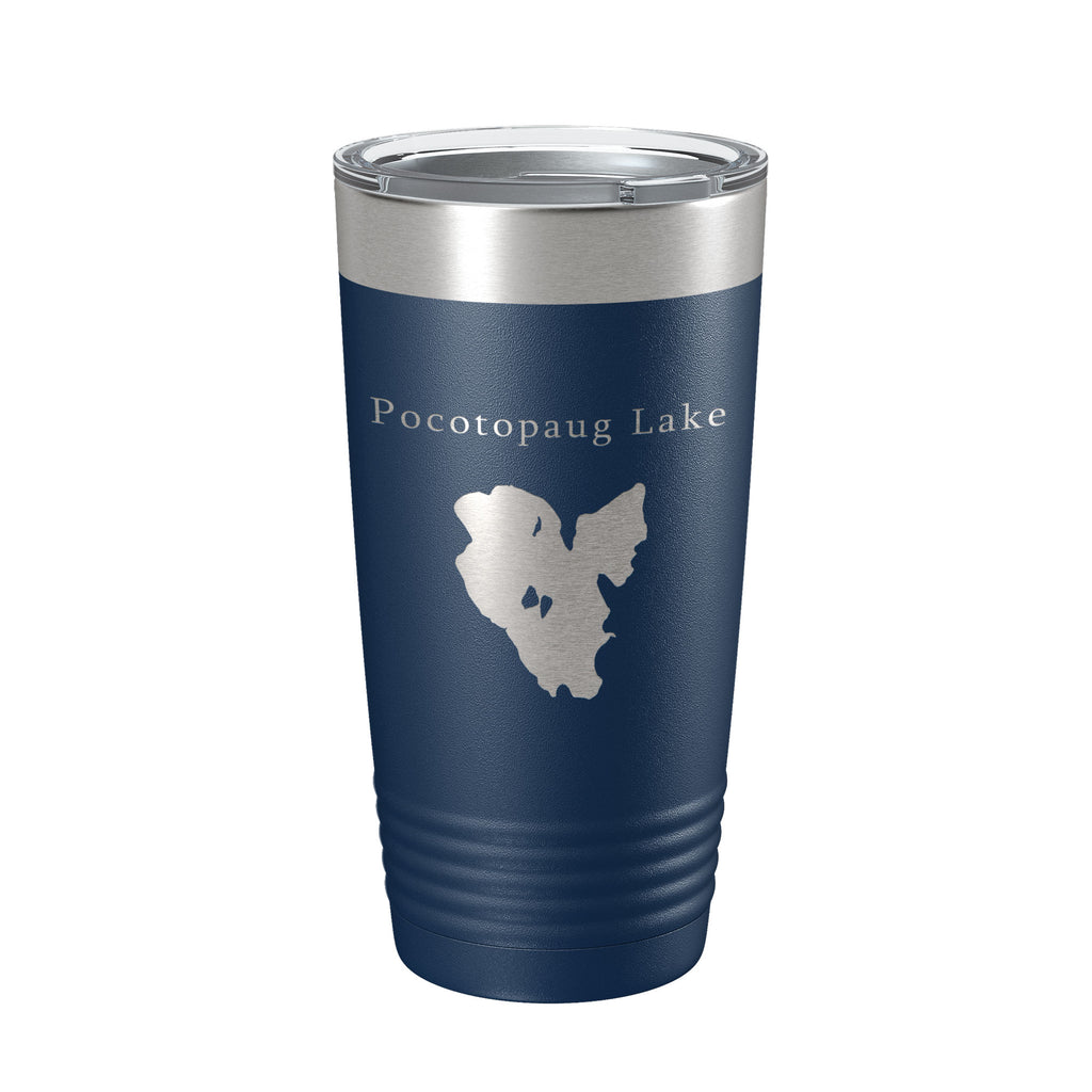 Pocotopaug Lake Map Tumbler Travel Mug Insulated Laser Engraved Coffee Cup Connecticut 20 oz