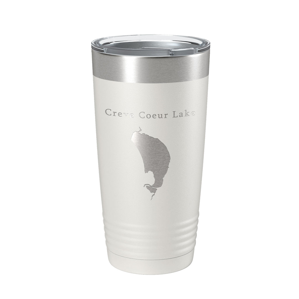 Creve Coeur Lake Map Tumbler Travel Mug Insulated Laser Engraved Coffee Cup St. Louis, Missouri 20 oz